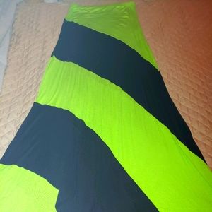 Ashley Stewart Green/Black Halter Maxi Dress